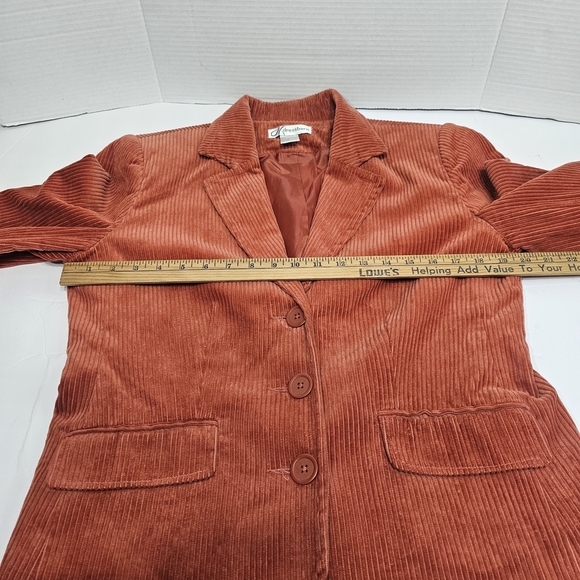 Dress Barn Corduroy Orange Blazer Jacket Size M 100% Cotton - Picture 5 of 10